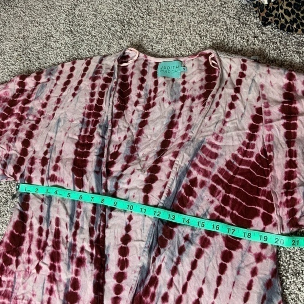 Judith March Tie-Dye Boho/Hippie Fringe Open Front Kimono Size Small - Picture 11 of 14
